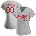 Personalized Authentic Baseball Jersey in Gray Red-White Color for Unique Style Personalized Gray Red-White Authentic Baseball