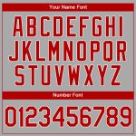 Custom Name Number Personalized Baseball Jersey Gray Red-White Authentic Team Jersey Personalized Gray Red-White Authentic