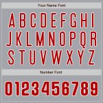 Personalized Custom Name & Number Gray Red-White Baseball Jersey Authentic Raglan Sleeves Personalized Gray Red-White Authentic