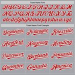 Personalized Custom Name & Number Gray Red-White Baseball Jersey Authentic Raglan Sleeves Personalized Gray Red-White Authentic