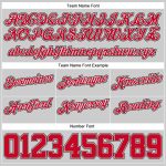 Custom Name Number Basketball Shorts - Personalized Gray Red White Authentic Throwback Team Gear Personalized Gray Red-White