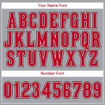 Personalized Gray Red White Baseball Jersey for Men and Women - Custom Athletic Apparel Personalized Gray Red-White Baseball