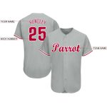 Custom Team Baseball Jersey - Personalized Gray Red White with Name & Number Personalized Gray Red-White Baseball Jersey