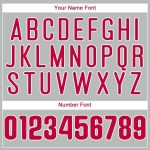 Custom Team Baseball Jersey - Personalized Gray Red White with Name & Number Personalized Gray Red-White Baseball Jersey