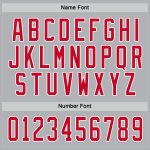 Personalized Red White Gray Hockey Jersey - Custom Team Jersey for All Ages Personalized Gray Red-White Hockey Jersey