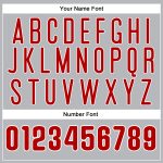 Custom Name and Number Performance T-Shirt in Gray Red-White for Team Wear Personalized Gray Red-White Performance T-Shirt