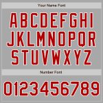 Custom Softball Jersey for Team | Personalized Gray Red-White Unisex Two-Button with Name and Number Personalized Gray Red-White