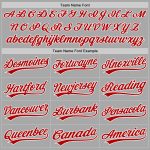 Custom Softball Jersey for Team | Personalized Gray Red-White Unisex Two-Button with Name and Number Personalized Gray Red-White