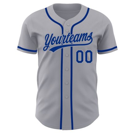 Personalized Royal Gray Authentic Baseball Jersey for Custom Sports Apparel Personalized Gray Royal Authentic Baseball Jersey