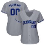 Custom Name and Number Gray Royal Baseball Jersey - Personalized Authentic Team Jersey Personalized Gray Royal Authentic
