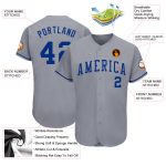 Custom Name and Number Gray Royal Baseball Jersey - Personalized Authentic Team Jersey Personalized Gray Royal Authentic