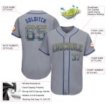 Custom Name Number Baseball Jersey - Personalized Gray Royal-Gold Authentic Drift Fashion Team Jersey Personalized Gray Royal-Gold