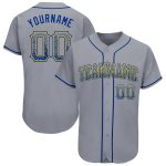 Custom Name Number Baseball Jersey - Personalized Gray Royal-Gold Authentic Drift Fashion Team Jersey Personalized Gray Royal-Gold
