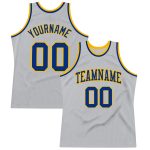 Custom Gray Royal-Gold Basketball Jersey with Personalized Name & Number - Authentic Throwback Design Personalized Gray Royal-Gold
