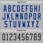 Custom Name Number Gray Royal-Gold Hockey Jersey Personalized Team Apparel Personalized Gray Royal-Gold Hockey Jersey Team