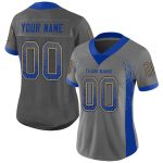 Custom Gray Royal-Gold Mesh Football Jersey with Personalized Name and Number - Drift Fashion Team Apparel Personalized Gray