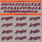 Custom Name and Number Personalized Gray Orange Authentic Baseball Jersey Personalized Gray Royal-Orange Authentic Baseball