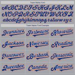 Custom Name and Number Two Tone Gray Royal-Orange Baseball Jersey - Personalized Team Apparel Personalized Gray Royal-Orange