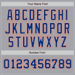 Custom Name and Number Two Tone Gray Royal-Orange Baseball Jersey - Personalized Team Apparel Personalized Gray Royal-Orange