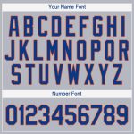 Custom Name and Number Gray Royal-Orange Baseball Jersey Personalized Team Apparel Personalized Gray Royal-Orange Baseball