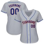 Custom Name and Number Gray Royal-Orange Baseball Jersey Personalized Team Apparel Personalized Gray Royal-Orange Baseball