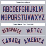 Custom Name and Number Gray Royal-Orange Baseball Jersey Personalized Team Apparel Personalized Gray Royal-Orange Baseball