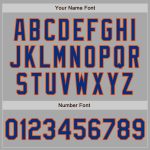 Customizable Varsity Letterman Jacket with Team Name and Number - Gray Royal-Orange Bomber Full-Snap Jacket Personalized