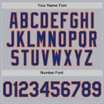 Custom Name & Number Personalized Gray Royal-Orange Line Baseball Jersey - Authentic Team Apparel Personalized Gray Royal-Orange