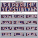 Custom Team Name and Number Long Sleeve Performance T-Shirt in Gray Royal-Orange Personalized Gray Royal-Orange Long Sleeve