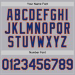 Custom Name and Number Baseball Jersey - Gray Royal-Orange Authentic Throwback Mesh Design Personalized Gray Royal-Orange