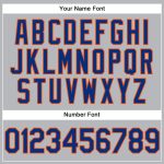 Custom Gray Orange Performance Vapor Golf Polo Shirt with Personalized Name and Number Personalized Gray Royal-Orange Performance
