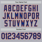 Personalized Gray Royal Orange Unisex Softball Jersey - Two-Button Design Personalized Gray Royal-Orange Two-Button Unisex