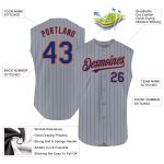 Custom Orange Pinstripe Baseball Jersey - Personalized Gray Sleeveless Team Jersey with Name and Number Personalized Gray