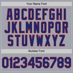 Custom Name and Number Gray Royal Pinstripe Red Authentic Sleeveless Baseball Jersey - Personalized Team Jersey Personalized