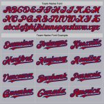 Custom Name and Number Unisex Softball Jersey - Personalized Gray Royal Pinstripe Red Two-Button Design Personalized Gray