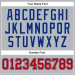 Custom Name Number Basketball Jersey - Personalized Gray Royal Pinstripe Red-White Authentic Design Personalized Gray Royal