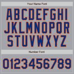 Custom Name and Number Personalized Gray Royal-Orange Baseball Jersey - Authentic Pinstripe Team Jersey Personalized Gray