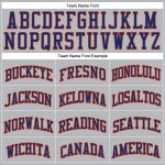 Custom Team Basketball Jersey with Personalized Name and Number - Gray Royal Pinstripe Orange Authentic Design Personalized