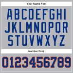 Custom Team Basketball Jersey with Personalized Name and Number - Gray Royal Pinstripe Orange Authentic Design Personalized