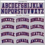 Custom Name and Number Authentic Basketball Jersey - Personalized Gray Royal Pinstripe with Royal-Red Details Personalized