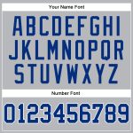 Custom Name and Number Basketball Jersey - Personalized Gray Royal Pinstripe Royal-White Design Personalized Gray Royal Pinstripe
