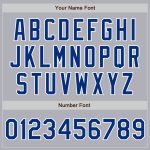 Custom Name and Number Unisex Softball Jersey - Personalized Gray Royal Pinstripe Two-Button Design Personalized Gray Royal