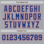 Custom Name and Number Two Tone Baseball Jersey - Personalized Gray Royal-Red Authentic Design Personalized Gray Royal-Red