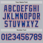 Custom Name and Number Authentic Baseball Jersey - Personalized Gray Royal-Red Line Team Jersey Personalized Gray Royal-Red