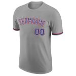 Personalized Performance T-Shirt in Gray and Royal-Red for Men and Women Personalized Gray Royal-Red Performance T-Shirt