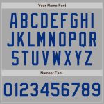 Personalized Unisex Softball Jersey - Gray and Royal-Red, Two-Button Design Personalized Gray Royal-Red Two-Button Unisex