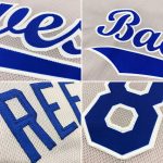 Personalized Gray Royal White Baseball Jersey - Authentic Custom Sports Apparel Personalized Gray Royal-White Authentic Baseball