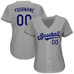 Personalized Gray Royal White Baseball Jersey - Authentic Custom Sports Apparel Personalized Gray Royal-White Authentic Baseball