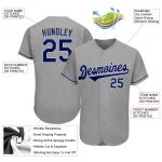 Personalized Gray Royal White Baseball Jersey - Authentic Custom Sports Apparel Personalized Gray Royal-White Authentic Baseball