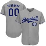 Personalized Gray Royal White Baseball Jersey - Authentic Custom Sports Apparel Personalized Gray Royal-White Authentic Baseball